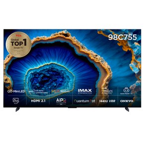 TCL 4K UHD QD Mini LED 스마트TV, 248cm(98인치), 98C755, 스탠드형, 방문설치